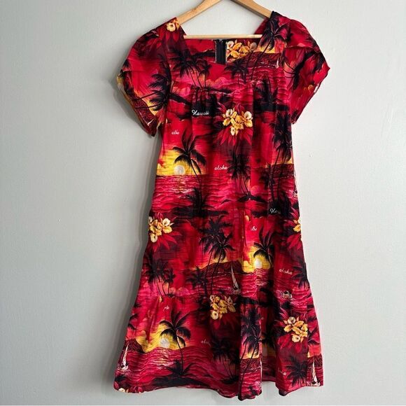 Women's Royal Creations Hawaii Tropical Print Maxi Dress With Pockets Size M - Picture 1 of 7